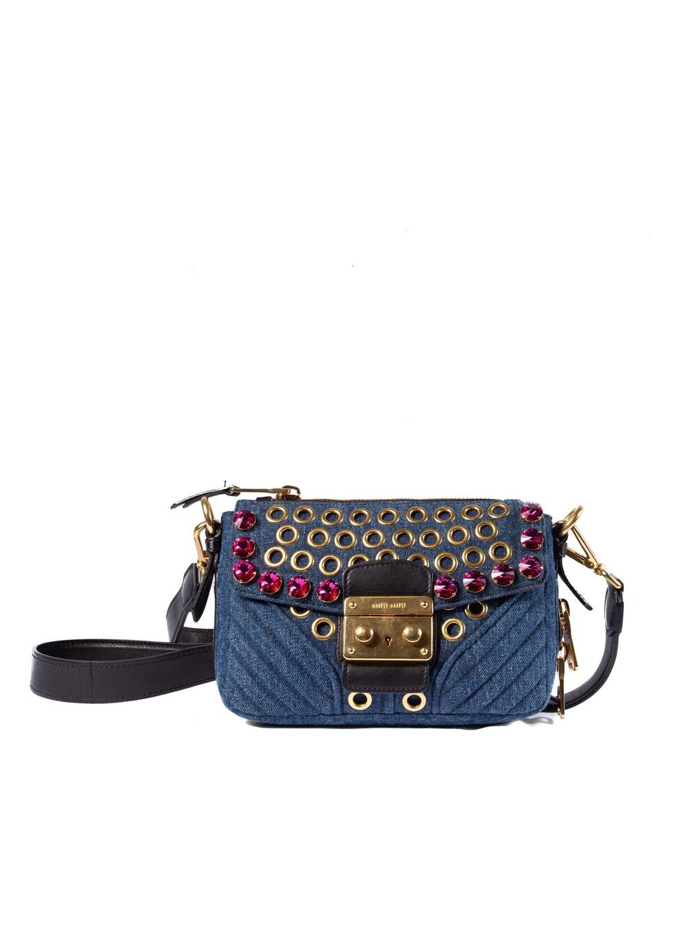 Miu Miu Denim Studded Camera Bag